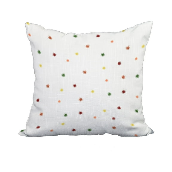18 x 18 Inch Veggie Dots Rust Geometric Print Decorative Polyester Throw Pillow with Linen Texture