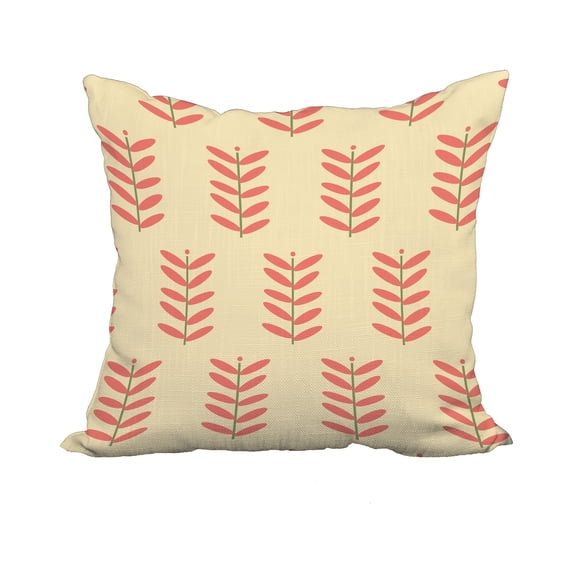 18 x 18 Inch Yellow Floral Print Decorative Polyester Throw Pillow with a Linen Texture