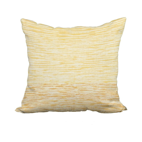 18 x 18 Inch Yellow Geometric Print Decorative Polyester Throw Pillow with a Linen Texture