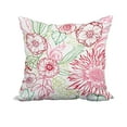 thumbnail image 1 of 18 x 18 Inch Zentangle 4 Color Red Floral Print Decorative Polyester Throw Pillow with Linen Texture, 1 of 1