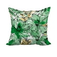 thumbnail image 1 of 18 x 18 Inch Zentangle Green Floral Print Decorative Polyester Throw Pillow with Linen Texture, 1 of 1