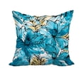 thumbnail image 1 of 18 x 18 Inch Zentangle Teal Floral Print Decorative Polyester Throw Pillow with Linen Texture, 1 of 1