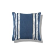 Morgan Striped Blue Cotton Decor Throw Pillow, 18 x 18
