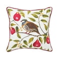 thumbnail image 1 of Partridge In A Pear Tree Printed 100% Cotton Christmas Accent Throw Pillow 18" x 18", 1 of 5