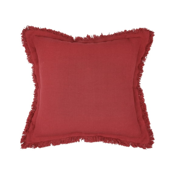 Sawyer Garnet Solid Woven Square Accent Throw Pillow, 18" x 18"