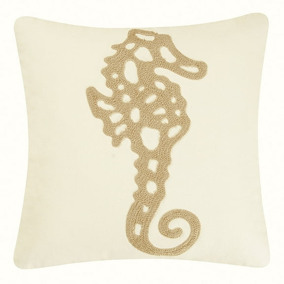Seahorse Rice Stitch Throw Pillow, 18" x 18"