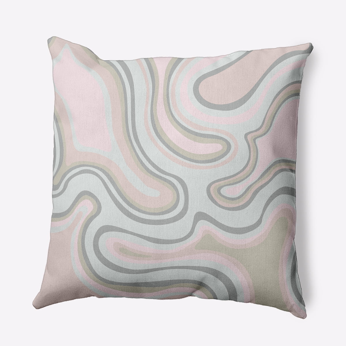 18" x 18" Simply Daisy Agate Polyester Indoor/Outdoor Pillow, Pale Pink Qty 1