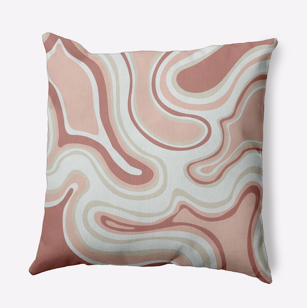 18" x 18" Simply Daisy Agate Polyester Indoor/Outdoor Pillow, Rusty Mauve Qty 1