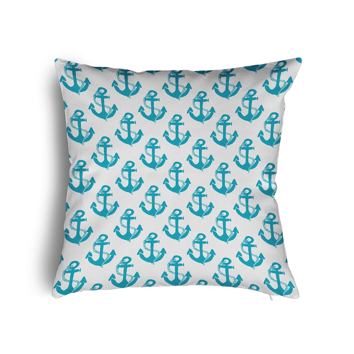 18" x 18" Simply Daisy Anchor Pattern Poly Pillow with Zipper, Carribbean Turquoise Qty 1