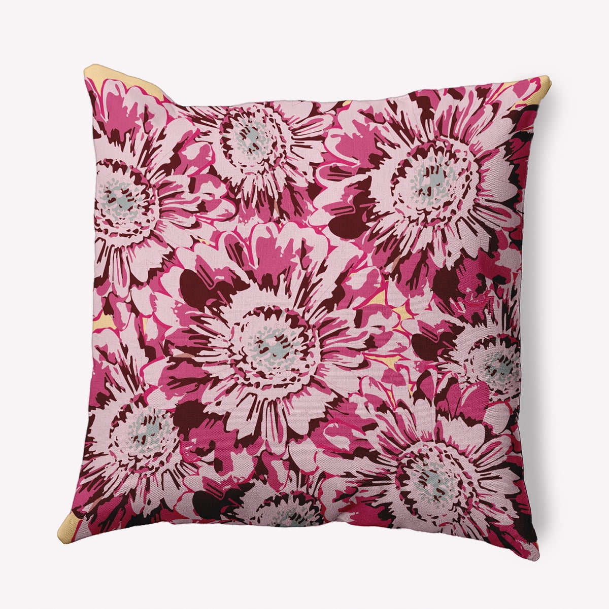 18" x 18" Simply Daisy Big Flowers Polyester Indoor/Outdoor Pillow, Pink Qty 1
