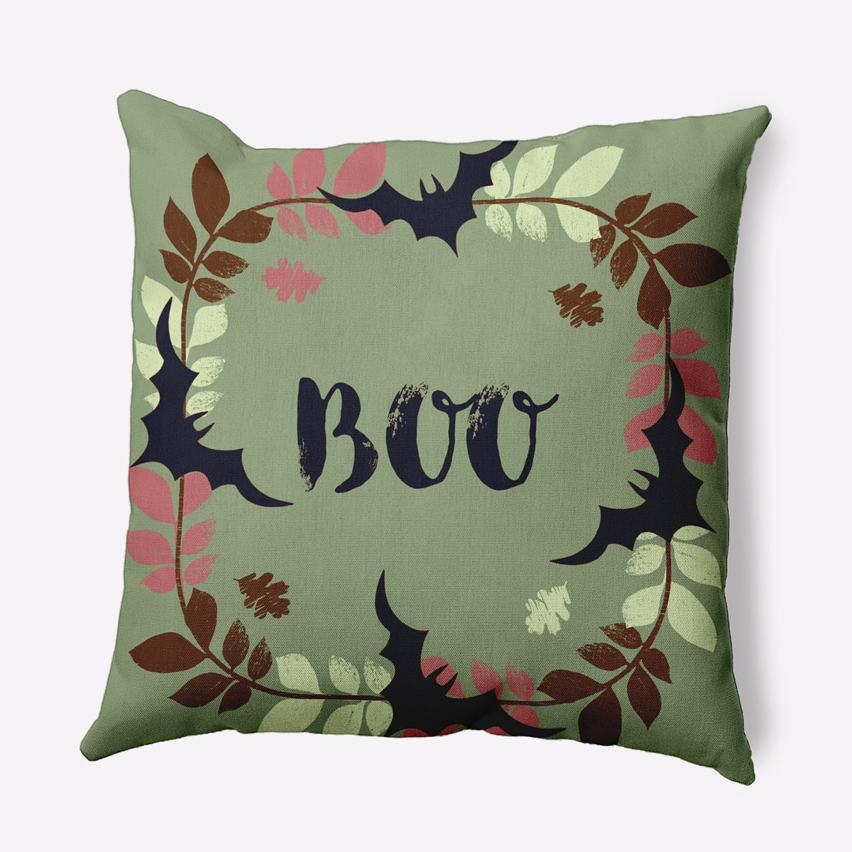 18" x 18" Simply Daisy Boo Ring Polyester Accent Pillow, Green Tea Qty 1