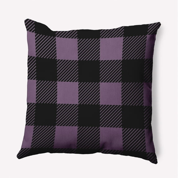 18" x 18" Simply Daisy Buffalo Plaid Polyester Accent Pillow, Larkspur Qty 1