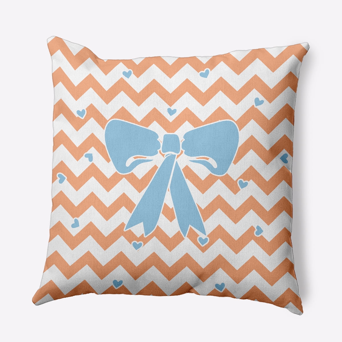 18" x 18" Simply Daisy Chevron Bow Polyester Indoor/Outdoor Pillow, Orange Qty 1
