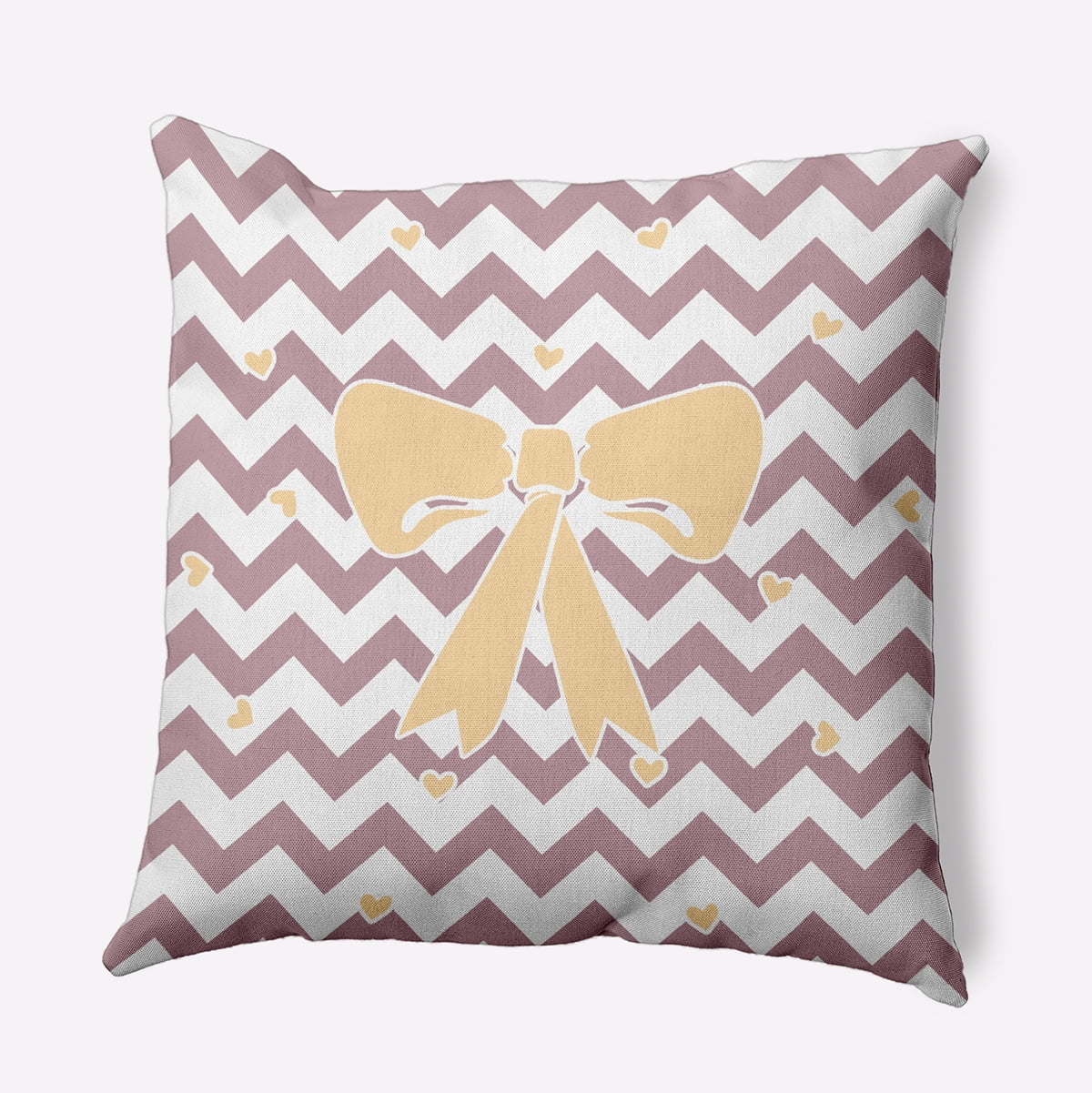 18" x 18" Simply Daisy Chevron Bow Polyester Indoor/Outdoor Pillow, Romantic Purple Qty 1