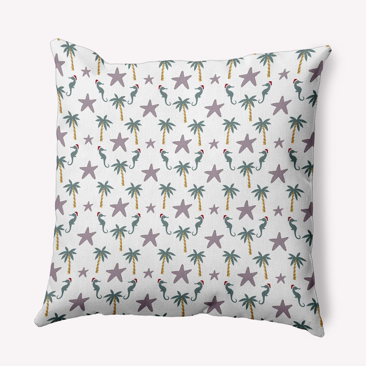 18" x 18" Simply Daisy Christmas Beach Pattern Polyester Accent Pillow, Light Purple Qty 1