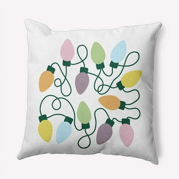 18" x 18" Simply Daisy Christmas Lights Polyester Accent Pillow, Light Purple Qty 1
