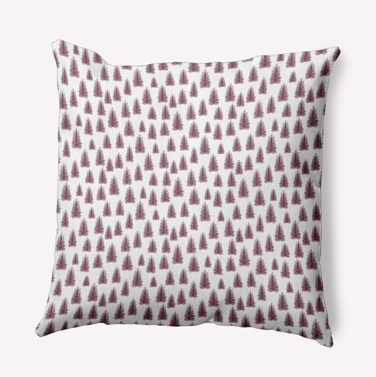 18" x 18" Simply Daisy Christmas Trees Pattern Polyester Accent Pillow, Passion Flower Qty 1