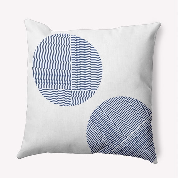 18" x 18" Simply Daisy Circles Indoor/Outdoor Pillow, Nautical Navy Qty 1