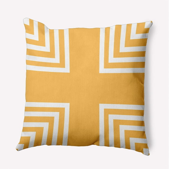18" x 18" Simply Daisy Corner Stripes Indoor/Outdoor Pillow, Egg Yolk Yellow Qty 1