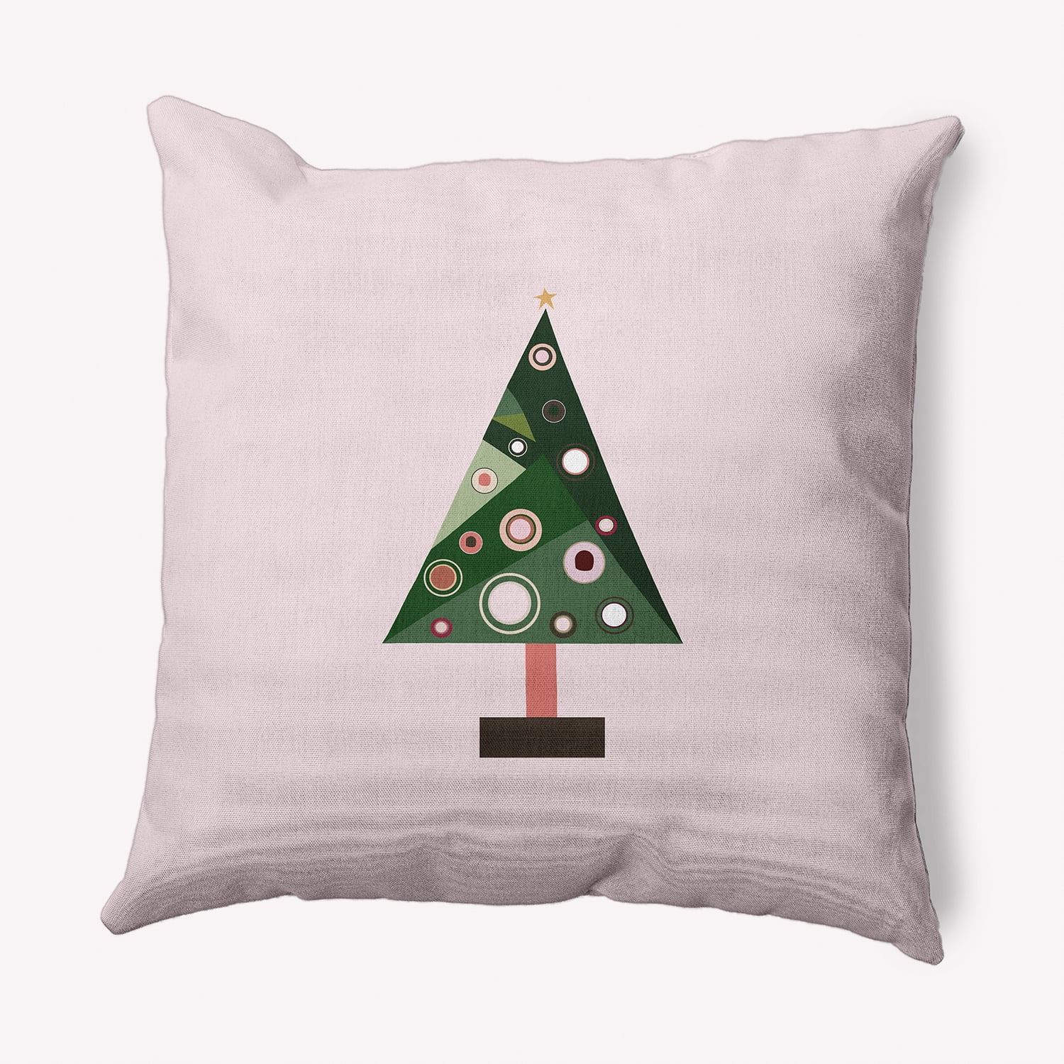18" x 18" Simply Daisy Crazy Christmas Polyester Accent Pillow, Pink (1 Count)