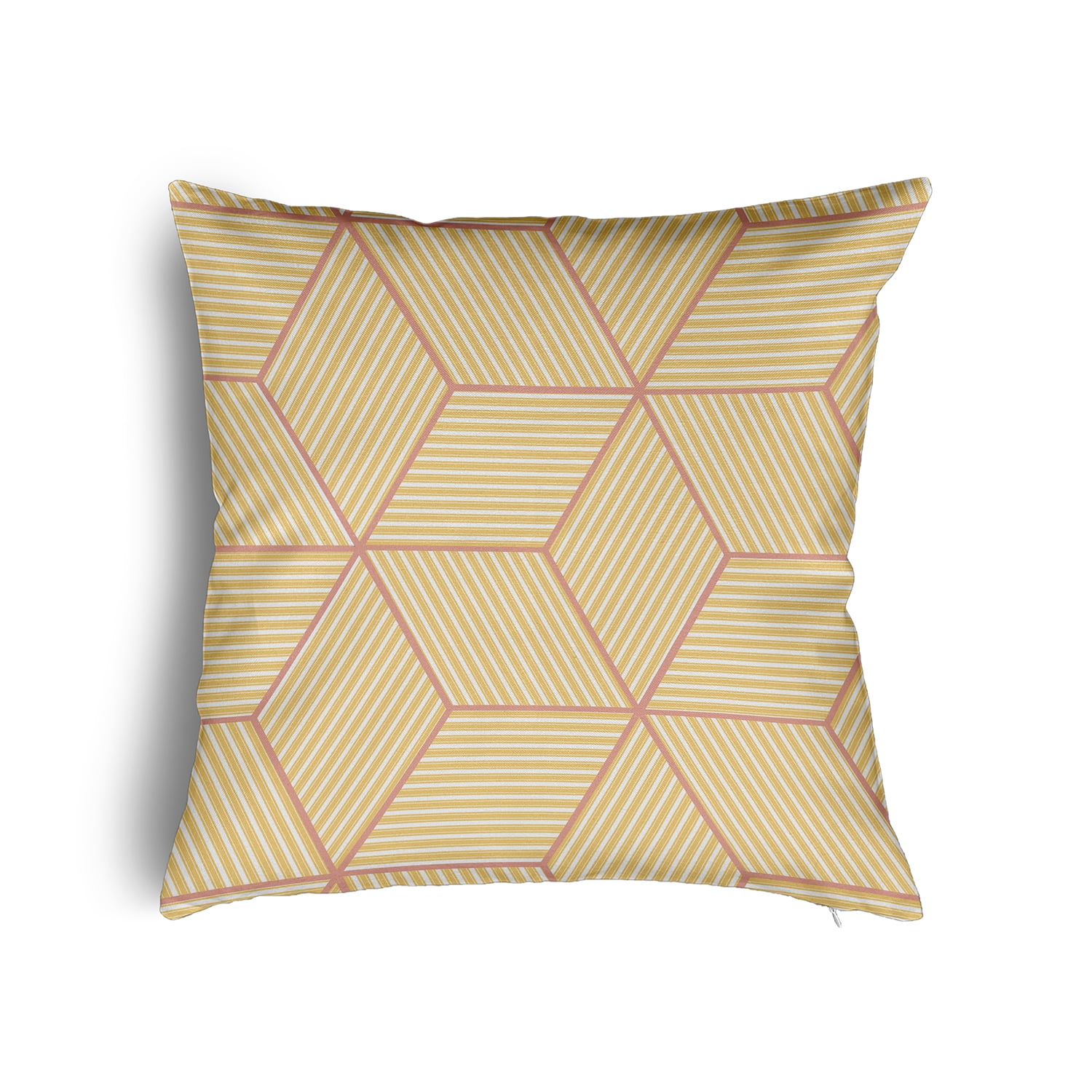 18" x 18" Simply Daisy Cube Stack Poly Pillow with Zipper, Daffodil Qty 1