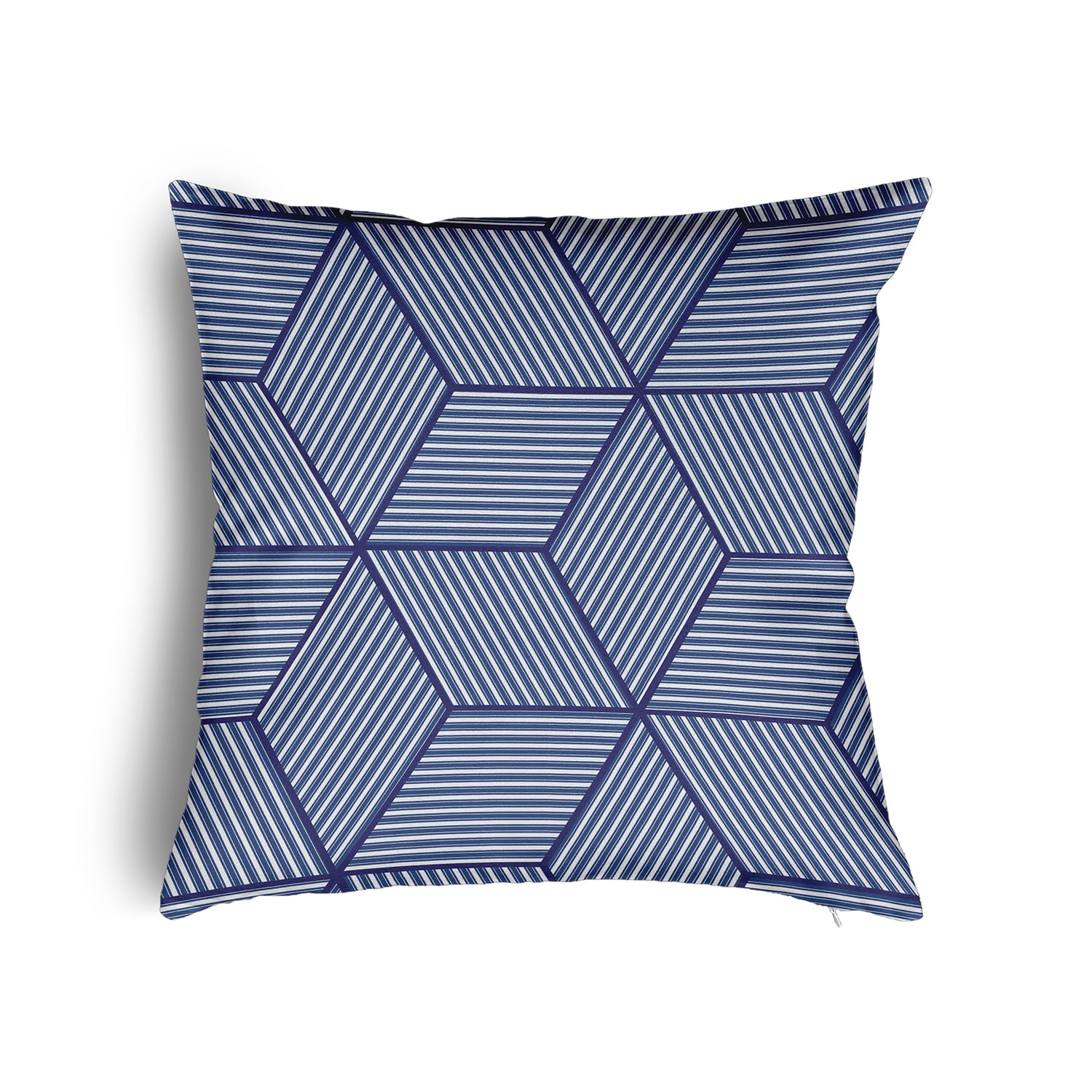 18" x 18" Simply Daisy Cube Stack Poly Pillow with Zipper, Nautical Navy Qty 1