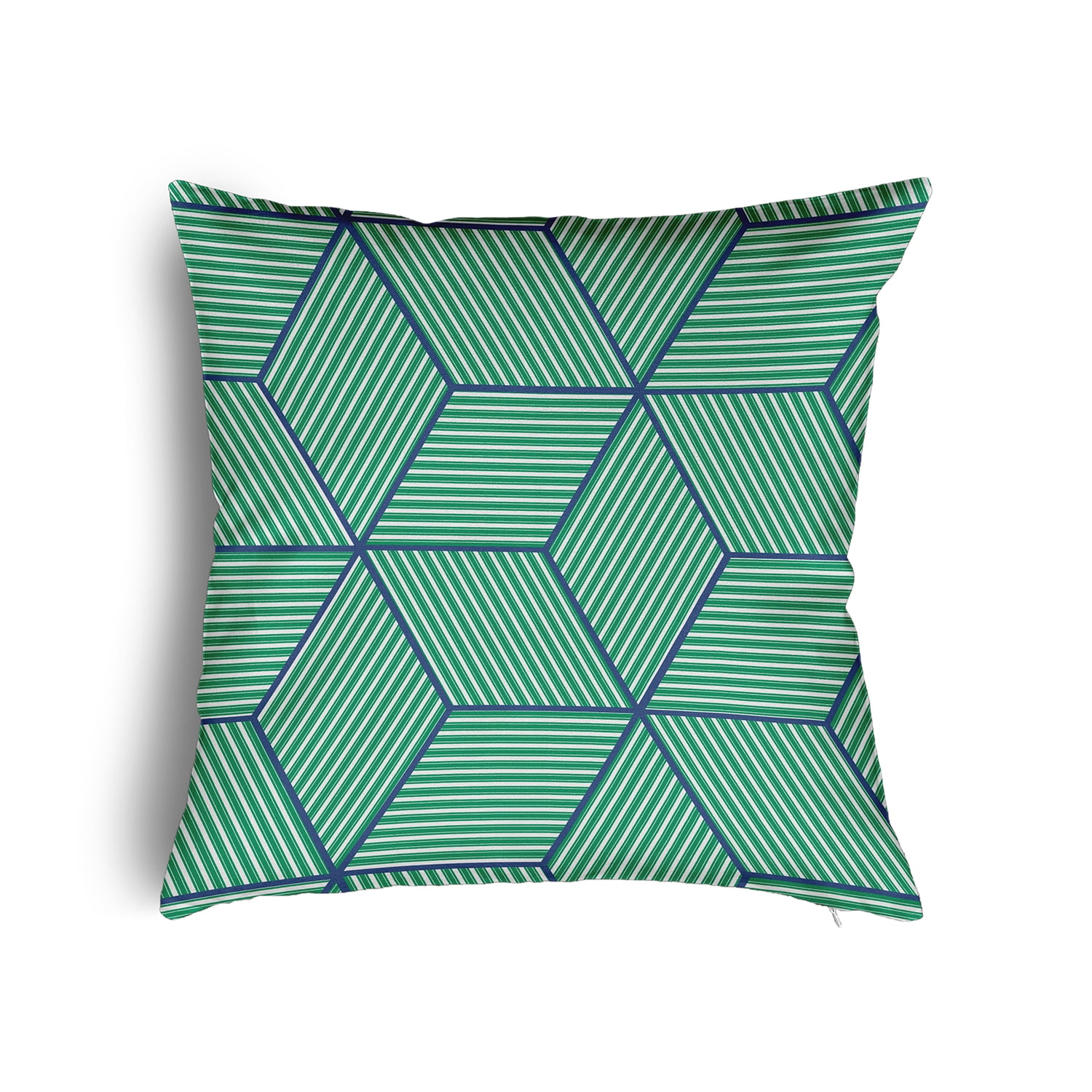 18" x 18" Simply Daisy Cube Stack Poly Pillow with Zipper, True Mint Qty 1