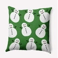 thumbnail image 1 of 18" x 18" Simply Daisy Dancing Snowmen Polyester Accent Pillow, Leaf Green Qty 1, 1 of 4