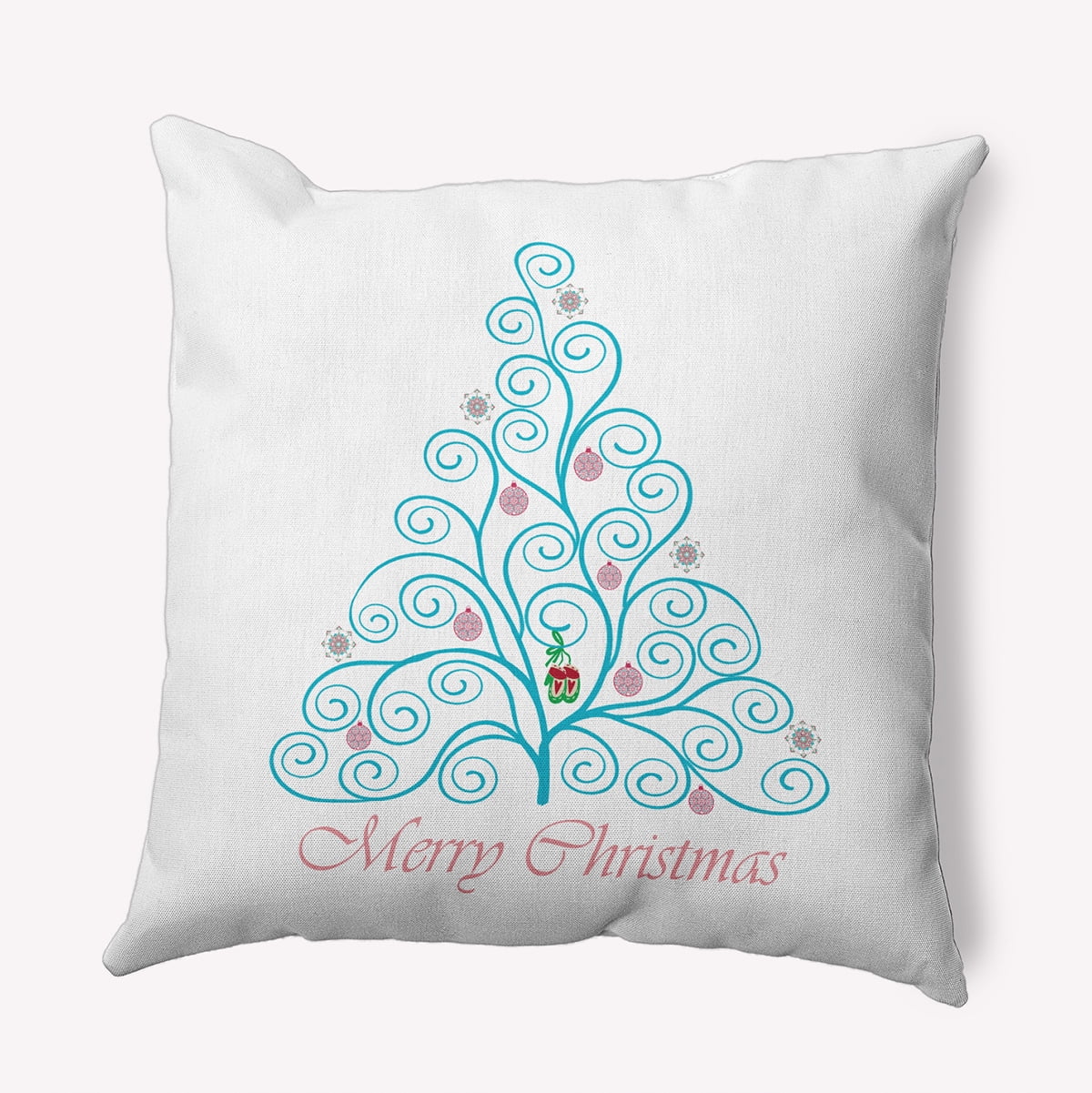 18" x 18" Simply Daisy Decorated Filigree Tree Polyester Accent Pillow, Turquoise Qty 1