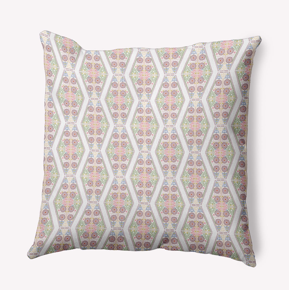 18" x 18" Simply Daisy Detailed Geo Polyester Accent Pillow, Romantic Purple Qty 1