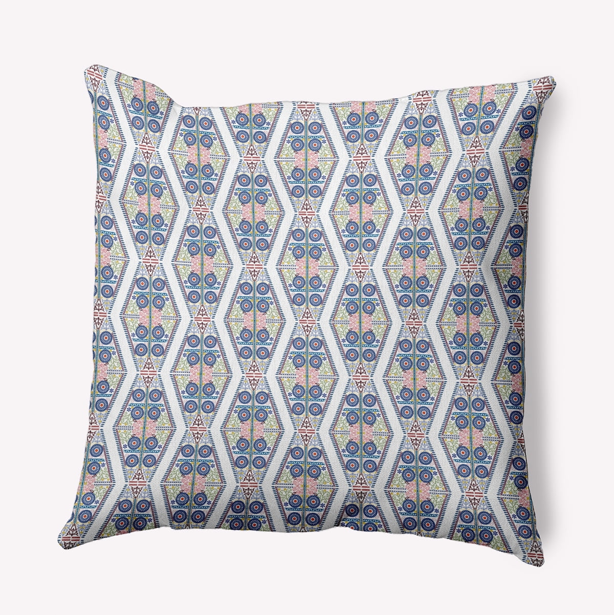 18" x 18" Simply Daisy Detailed Geo Polyester Indoor/Outdoor Pillow, Nautical Navy Qty 1