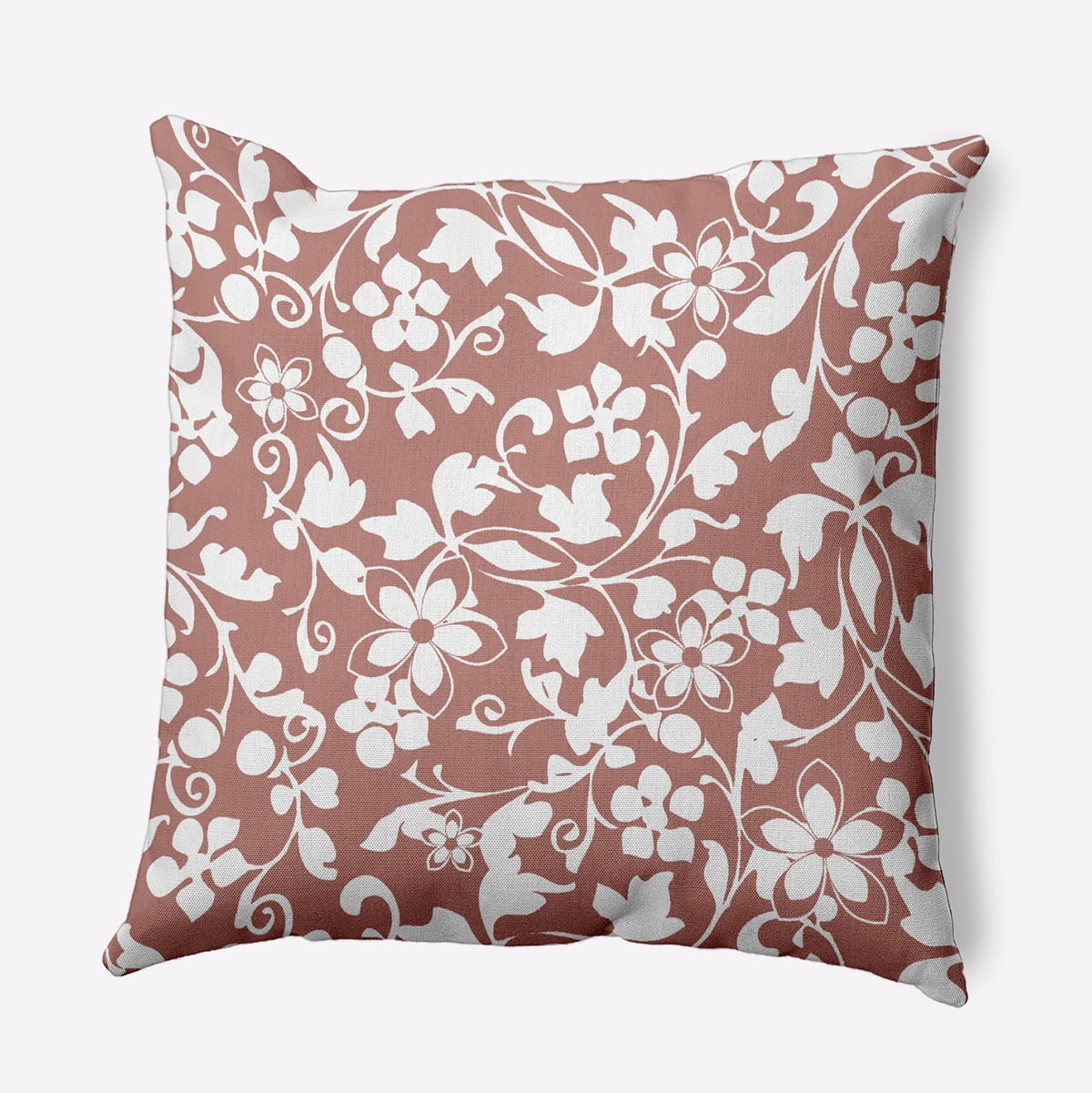 18" x 18" Simply Daisy Evelyn Polyester Indoor/Outdoor Pillow, Rusty Mauve Qty 1