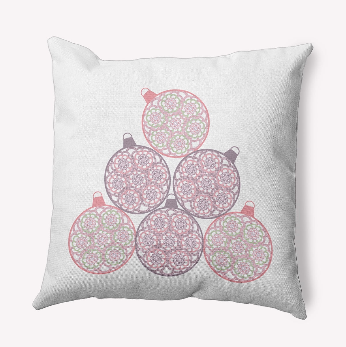 18" x 18" Simply Daisy Fancy Ornament Stack Polyester Accent Pillow, Pink Icing Qty 1