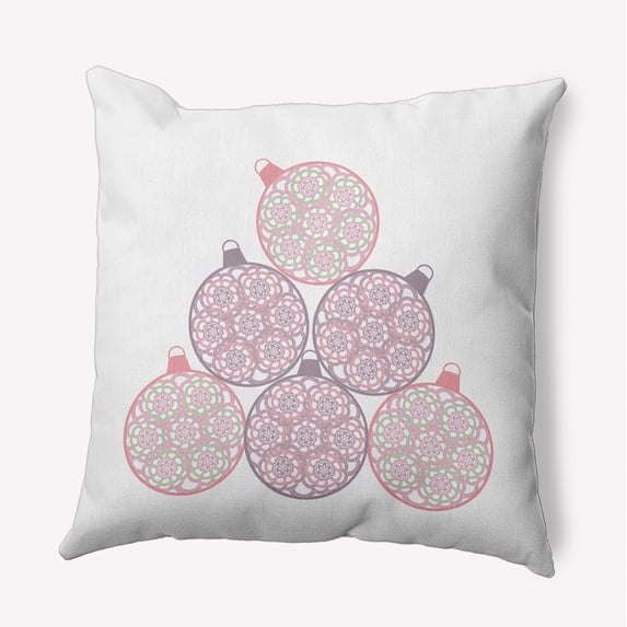 18" x 18" Simply Daisy Fancy Ornament Stack Polyester Indoor/Outdoor Pillow, Pink Icing Qty 1