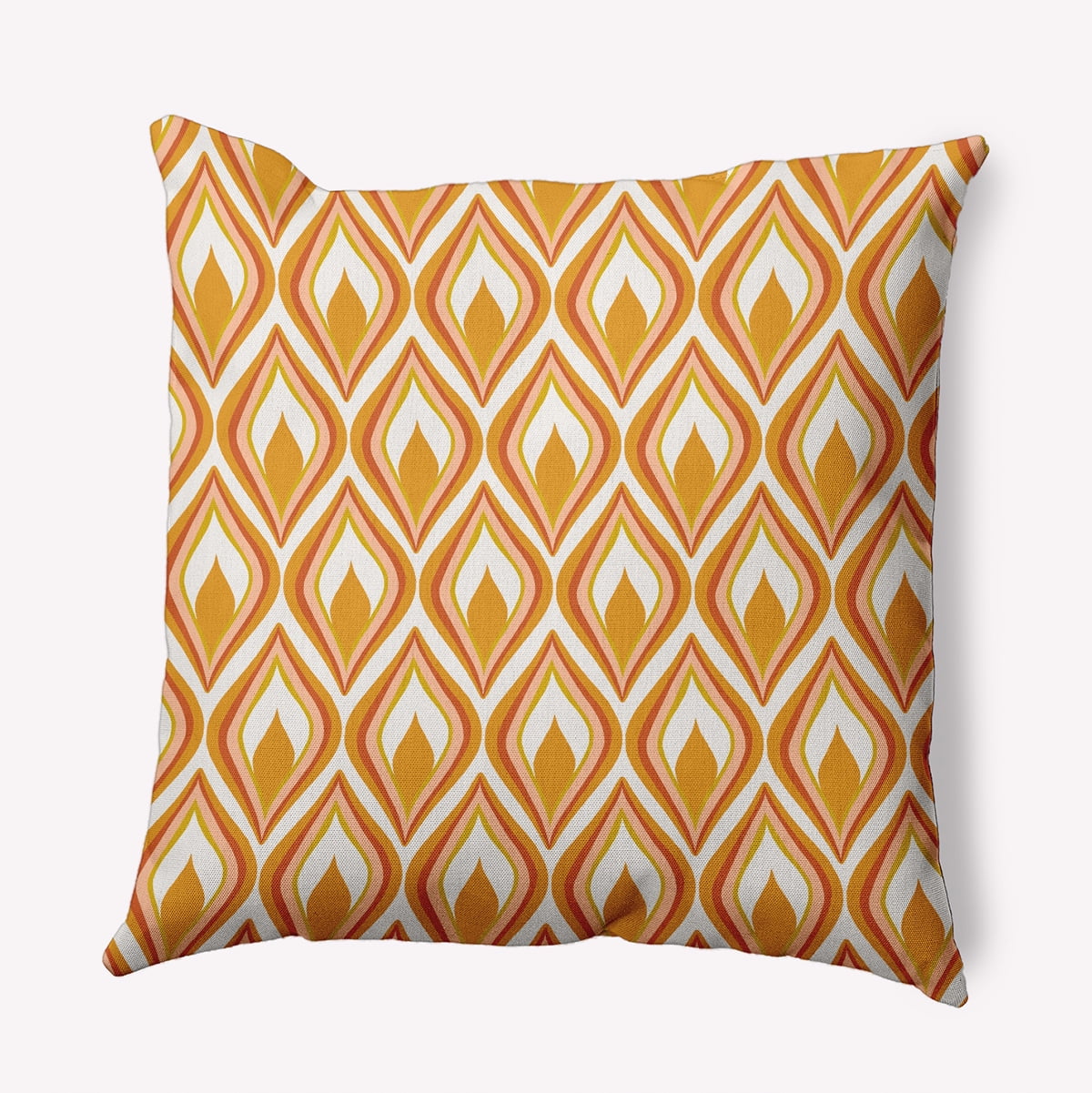 18" x 18" Simply Daisy Feathers Polyester Accent Pillow, Golden Mustard Qty 1