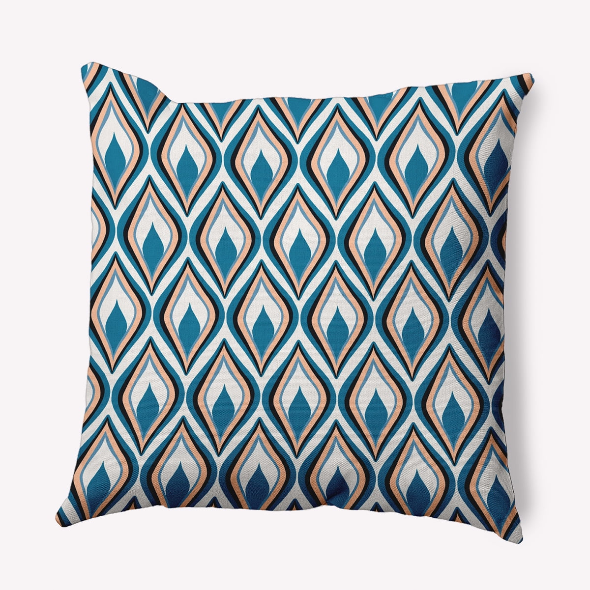 18" x 18" Simply Daisy Feathers Polyester Indoor/Outdoor Pillow, Unreal Teal Qty 1