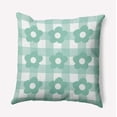 thumbnail image 1 of 18" x 18" Simply Daisy Flowers on Gingham Polyester Indoor/Outdoor Pillow, Spring Green Qty 1, 1 of 3