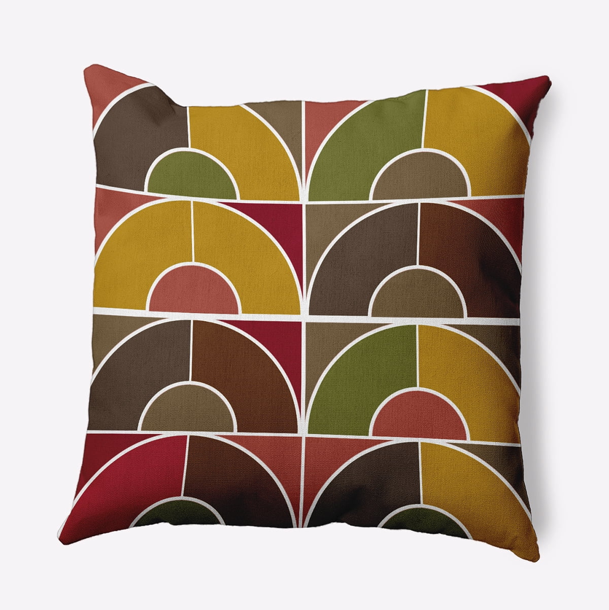 18" x 18" Simply Daisy Geom Arches Polyester Accent Pillow, Red Maple Qty 1