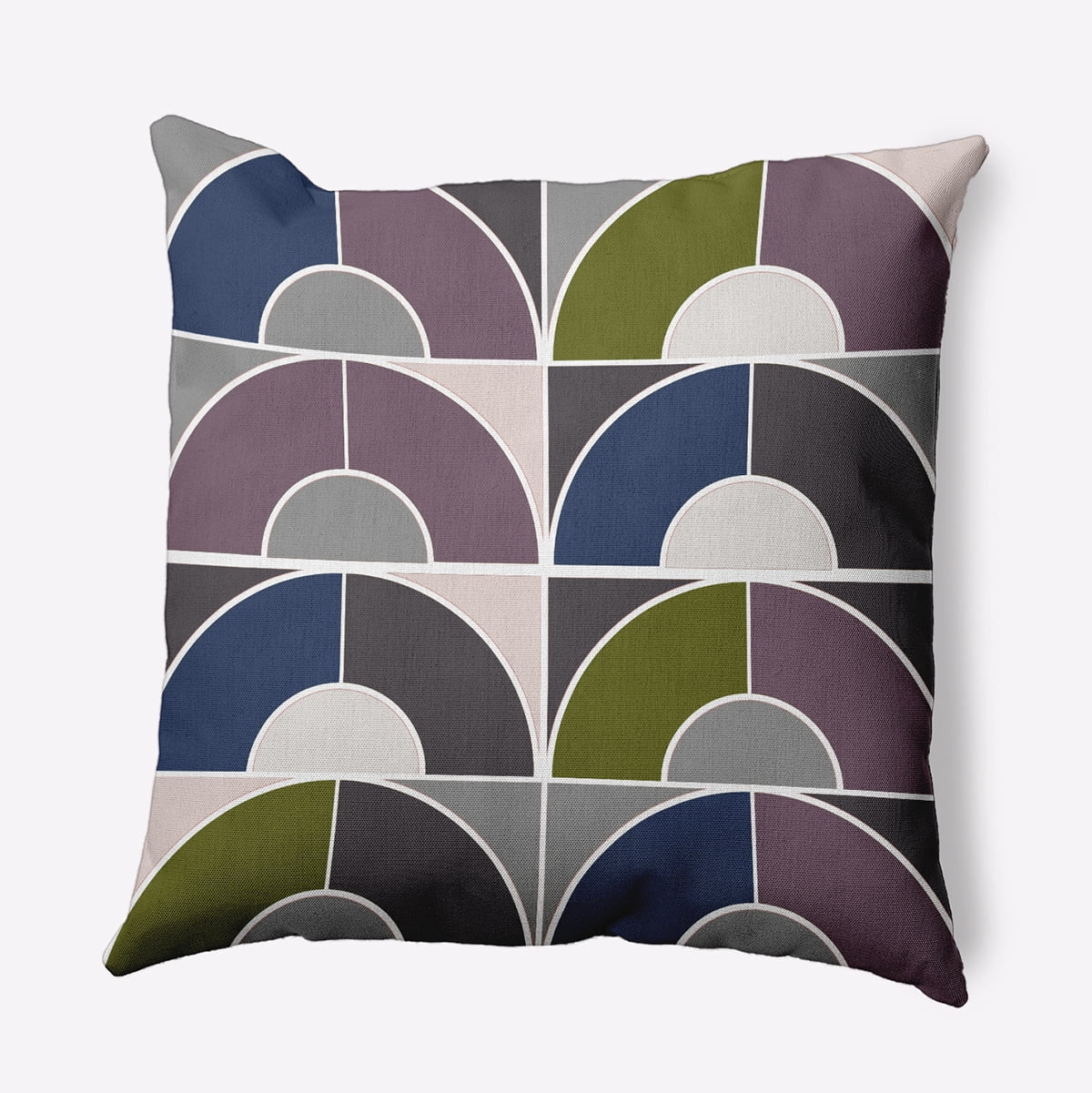 18" x 18" Simply Daisy Geom Arches Polyester Indoor/Outdoor Pillow, Stone Blue Qty 1