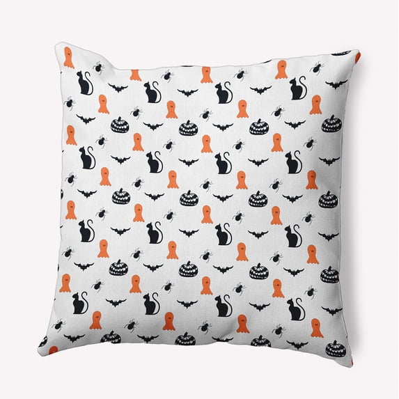 18" x 18" Simply Daisy Halloween Critters Polyester Accent Pillow, Traditional Orange Qty 1