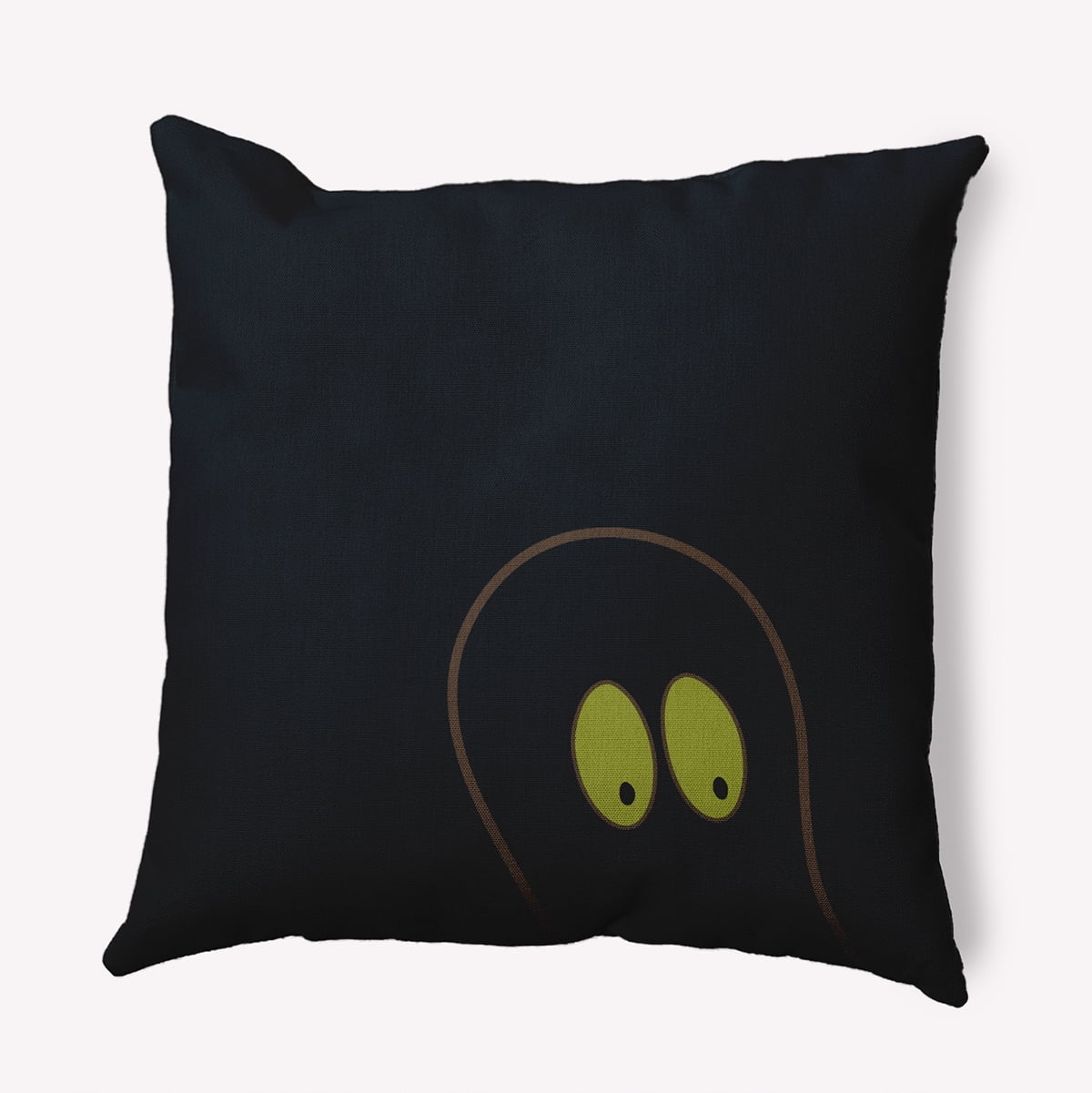 18" x 18" Simply Daisy Halloween Ghost Eyes Polyester Indoor/Outdoor Pillow, Black Qty 1