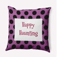 thumbnail image 1 of 18" x 18" Simply Daisy Halloween Happy Haunting Dots Polyester Indoor/Outdoor Pillow, Orchid Qty 1, 1 of 6