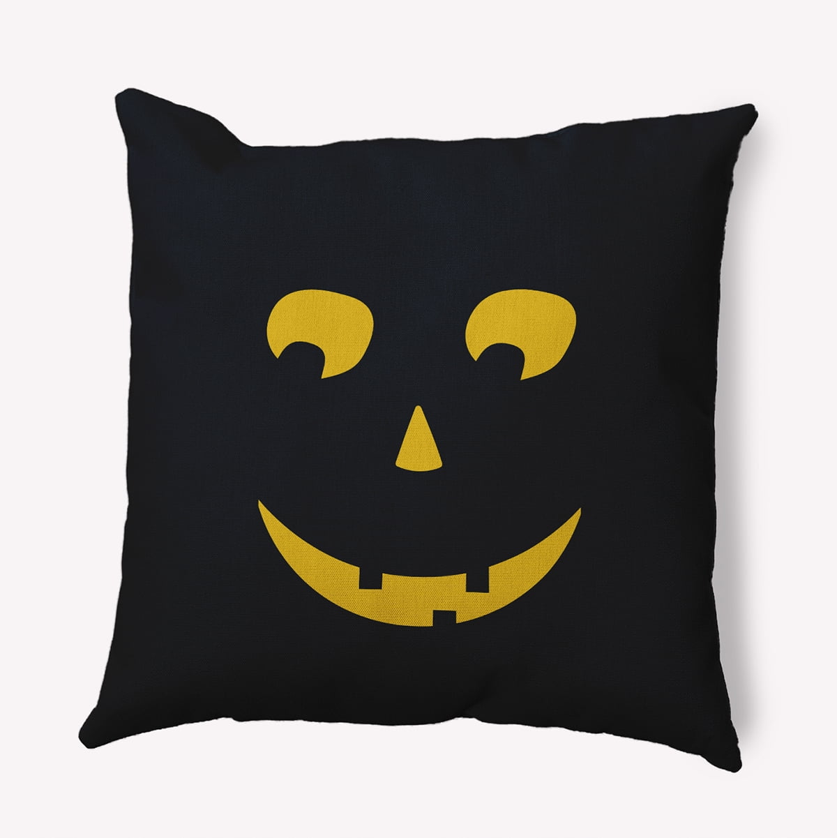 18" x 18" Simply Daisy Halloween JackoLanternRight Polyester Indoor/Outdoor Pillow, Black Qty 1