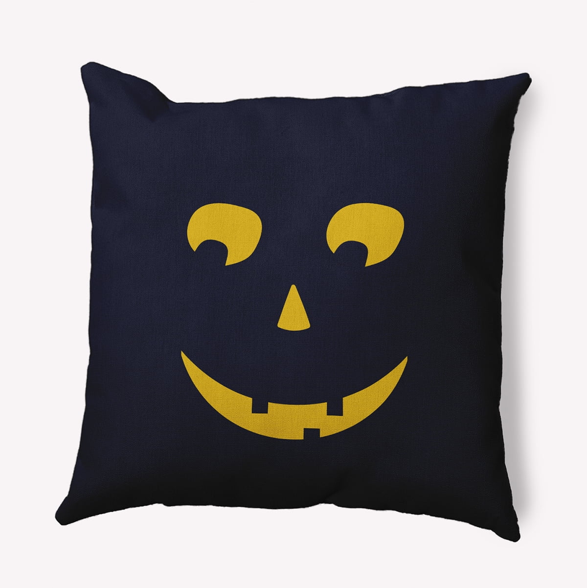 18" x 18" Simply Daisy Halloween JackoLanternRight Polyester Indoor/Outdoor Pillow, Navy Qty 1