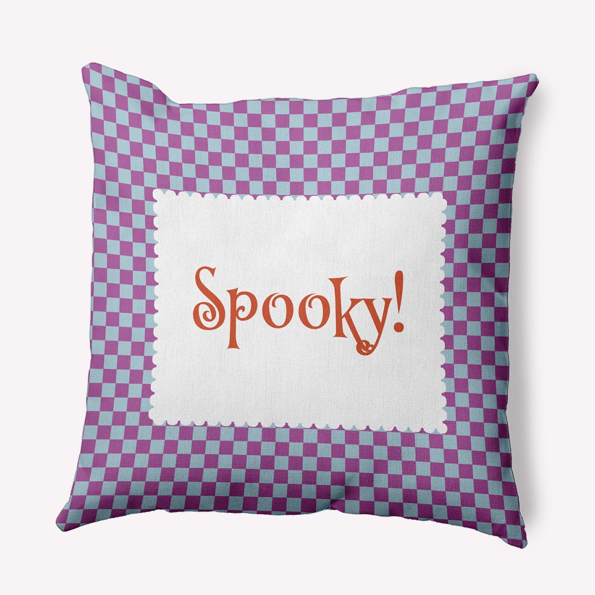 18" x 18" Simply Daisy Halloween Spooky Checks Polyester Accent Pillow, Orchid Qty 1