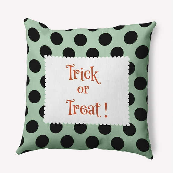 18" x 18" Simply Daisy Halloween Trick or Treat Dots Polyester Accent Pillow, Mint Green Qty 1 for All Ages