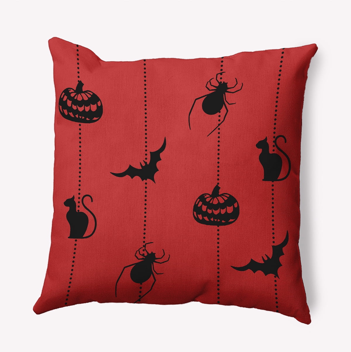 18" x 18" Simply Daisy Halloween Web Polyester Accent Pillow, Berry Red Qty 1