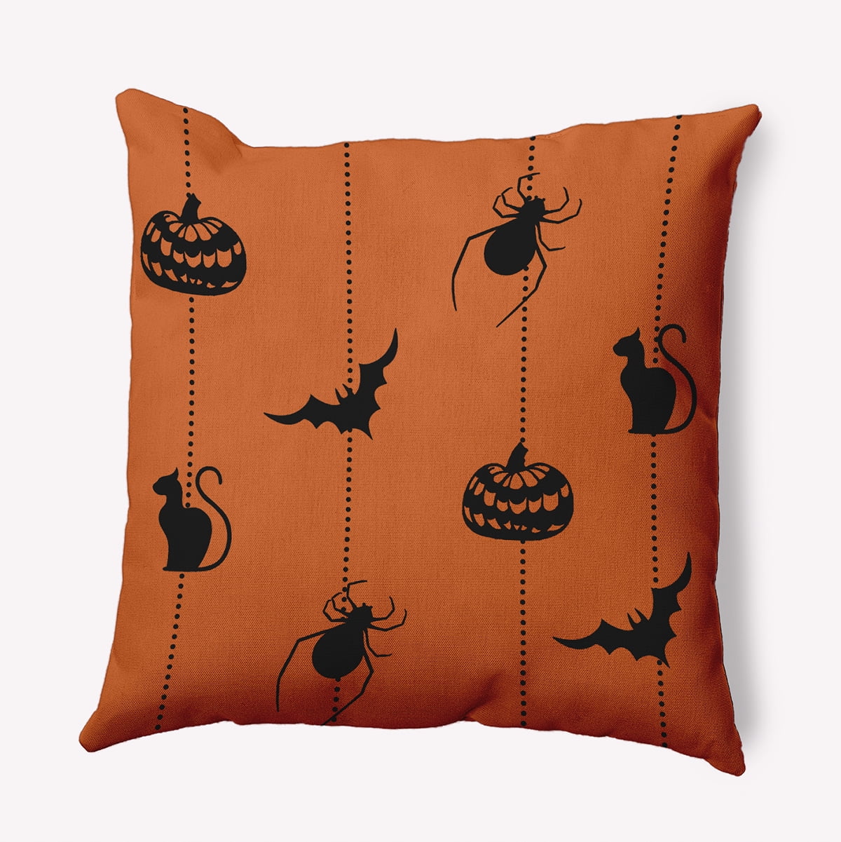 18" x 18" Simply Daisy Halloween Web Polyester Accent Pillow, Dusty Orange Qty 1