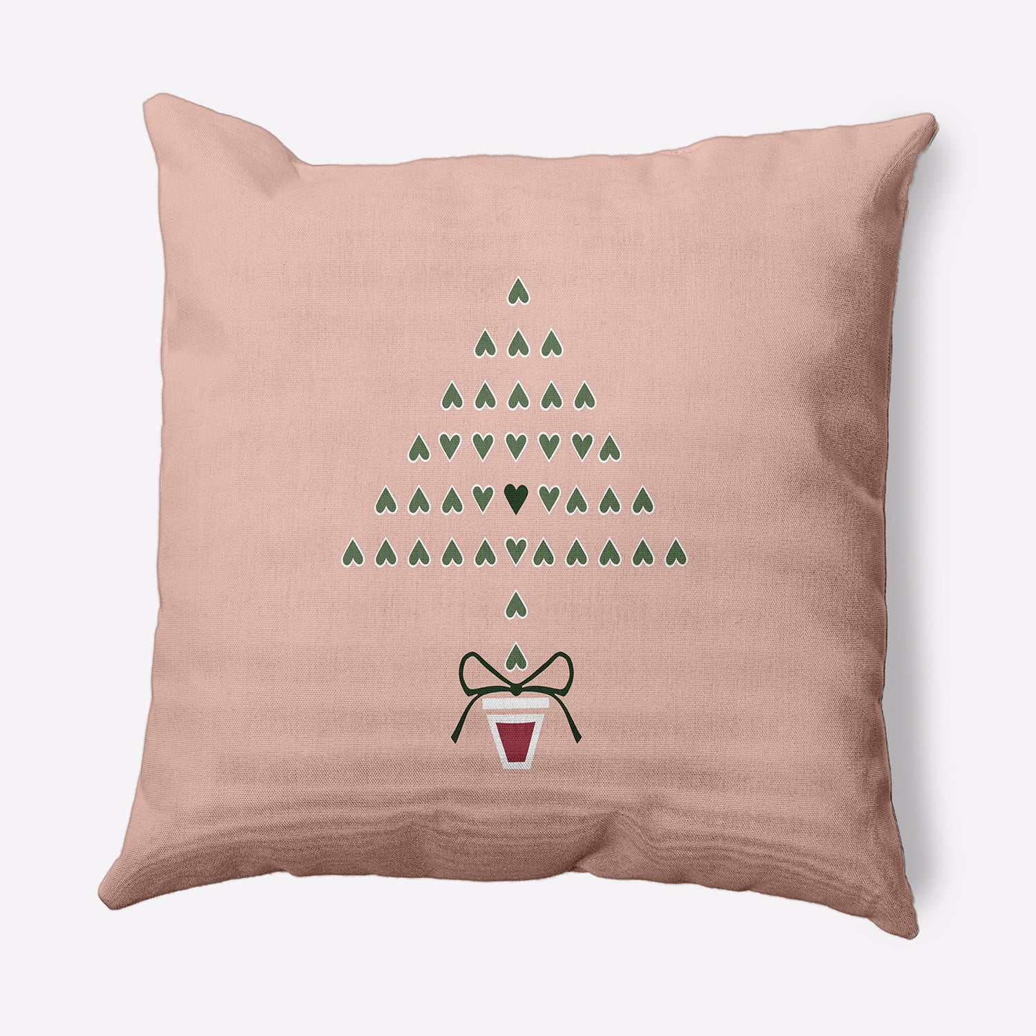 18" x 18" Simply Daisy Hearty Holidays Christmas Polyester Accent Pillow, Peach (1 Count)