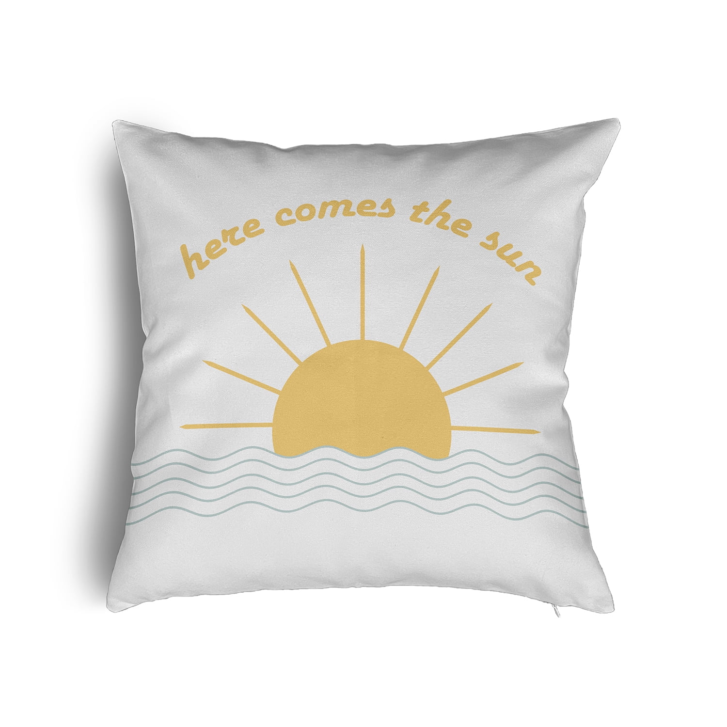 18" x 18" Simply Daisy Here Comes The Sun Poly Pillow with Zipper, Aqua Qty 1